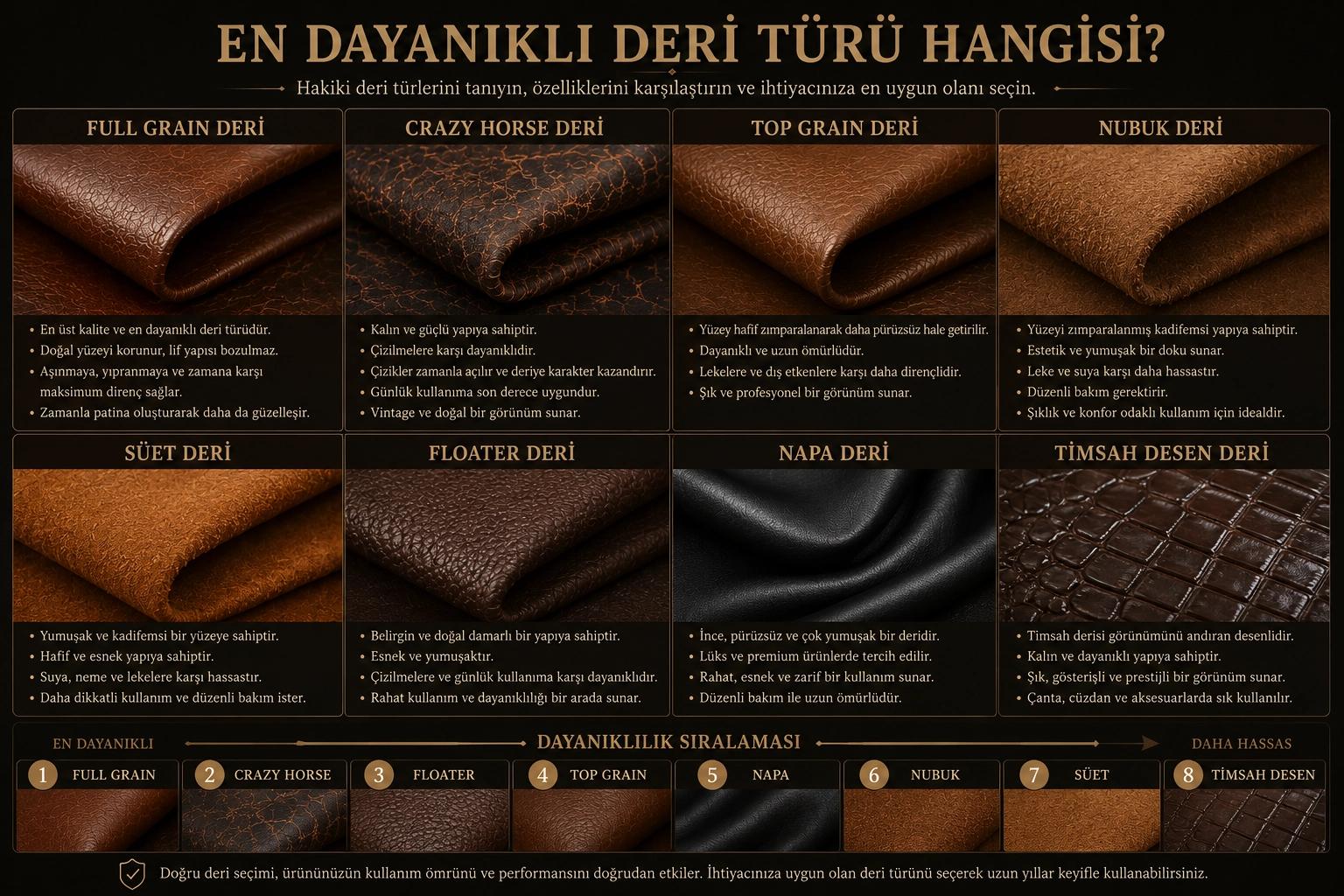 En Dayanıklı Deri Türü Hangisi?