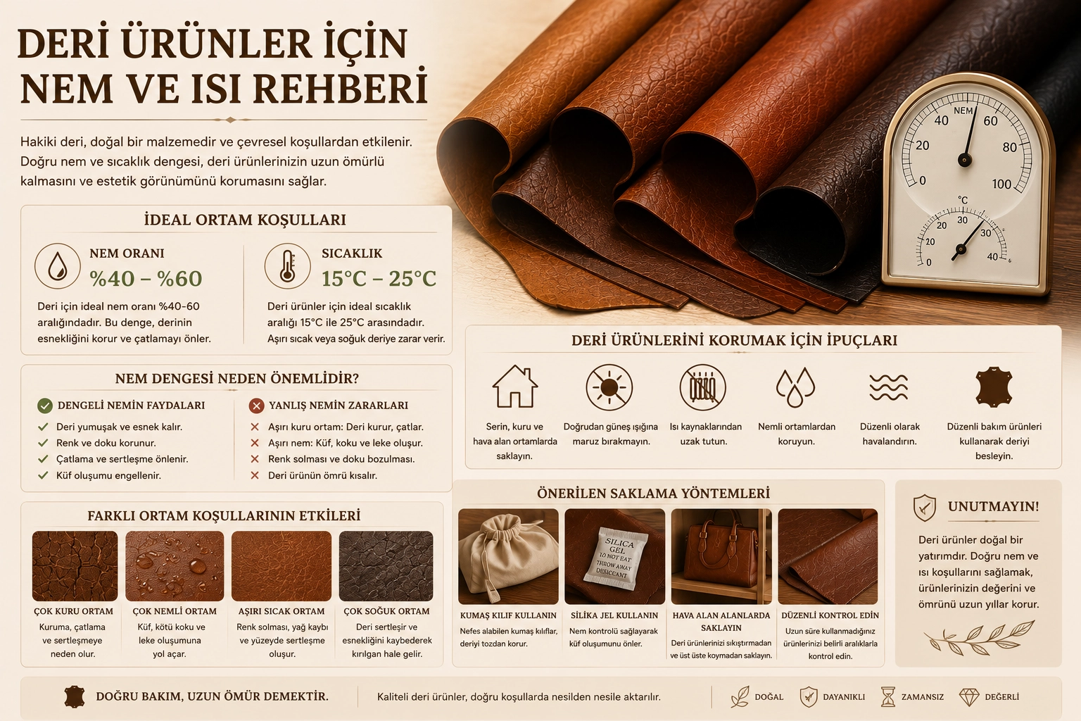 Deri Ürünler İçin Nem ve Isı Rehberi
