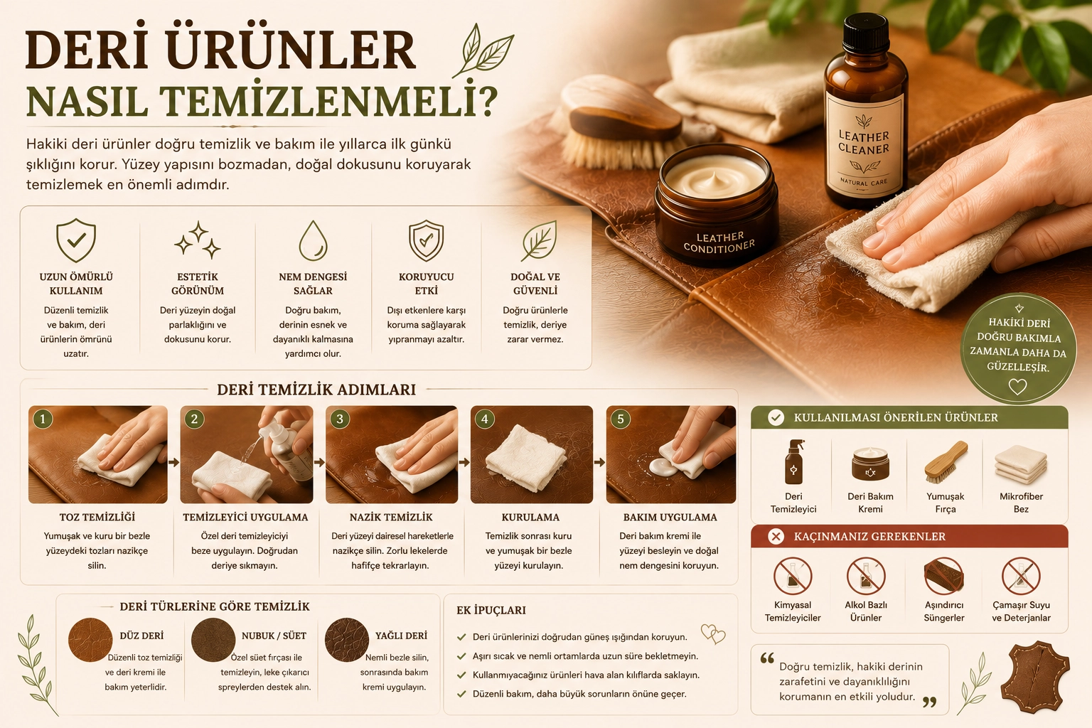 Deri Ürünler Nasıl Temizlenmeli?
