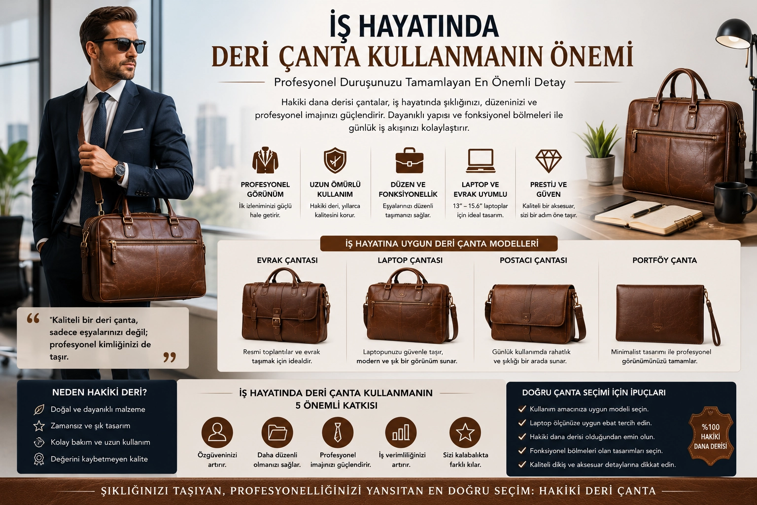 İş Hayatında Deri Çanta Kullanmanın Önemi