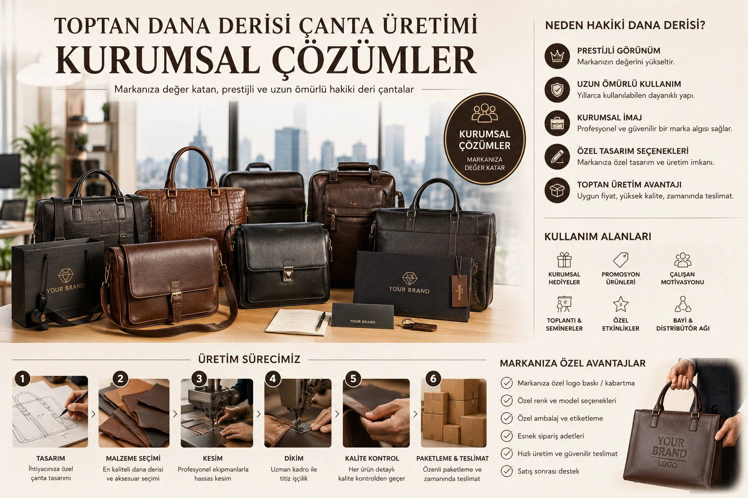 Toptan Dana Derisi Çanta Üretimi ve Kurumsal Çözümler