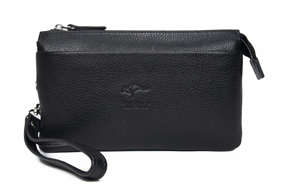 KANGAROO%20KINGDOM%20Hakiki%20Deri%20Koyu%20Kahverengi%20Erkek%20El%20Portföy%20Clutch%20Çantası%205488-K