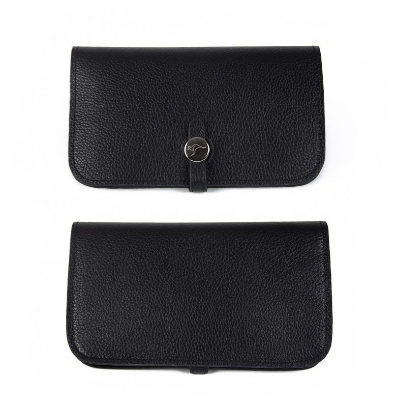 KANGAROO KINGDOM Hakiki Dana Deri Bordo Kadın Portföy & Clutch El Çanta 8744-B