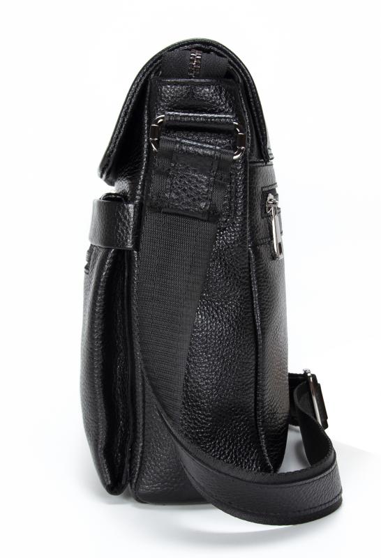 KANGAROO KINGDOM Hakiki Dana Deri Siyah Erkek Postacı Çantası 1368-S