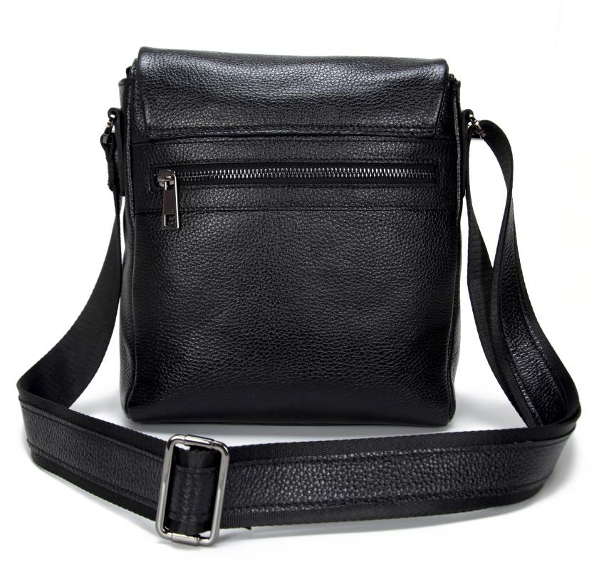 KANGAROO KINGDOM Hakiki Dana Deri Siyah Erkek Postacı Çantası 1368-S