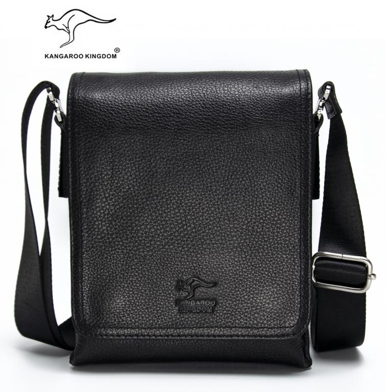 KANGAROO KINGDOM Hakiki Dana Deri Koyu Kahverengi Erkek Postacı Çantası 5512-K