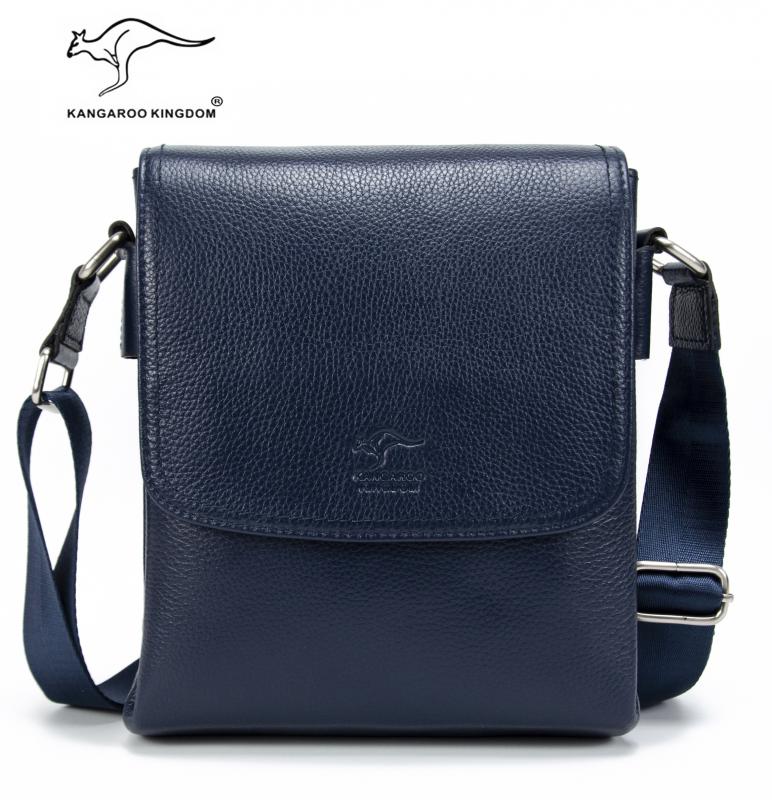 KANGAROO KINGDOM Hakiki Dana Deri Koyu Kahverengi Büyük Boy Erkek Postacı Çantası 3122-K