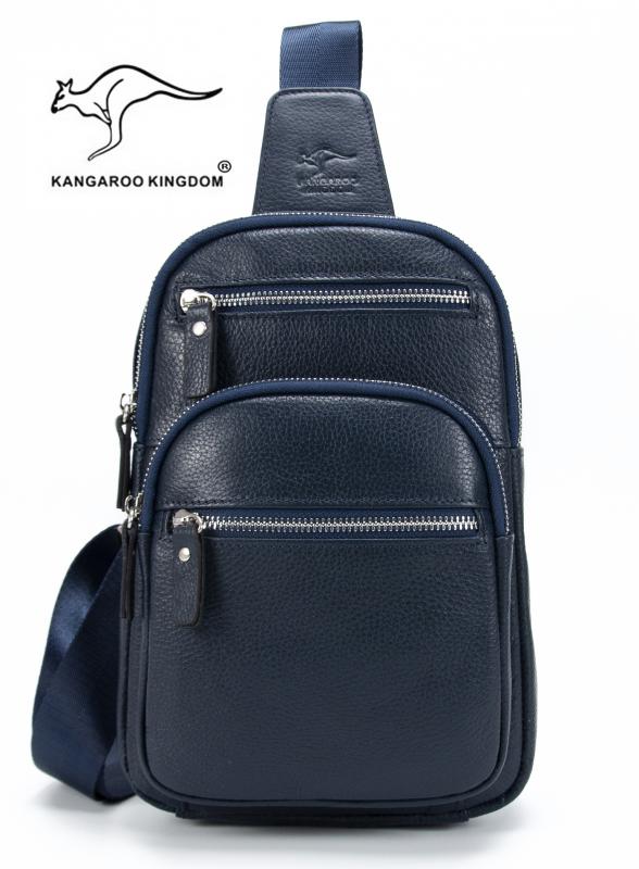 KANGAROO KINGDOM Hakiki Deri Taba Erkek Postacı Sırt Çantası 8156-T