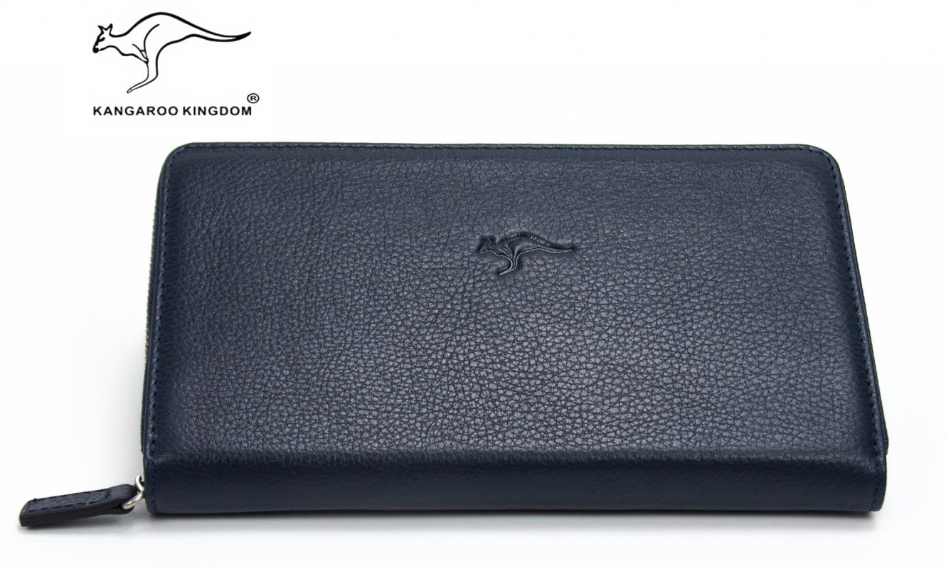 KANGAROO KINGDOM Hakiki Deri Koyu Kahverengi Erkek Portföy & Clutch El Çantası 9979-K