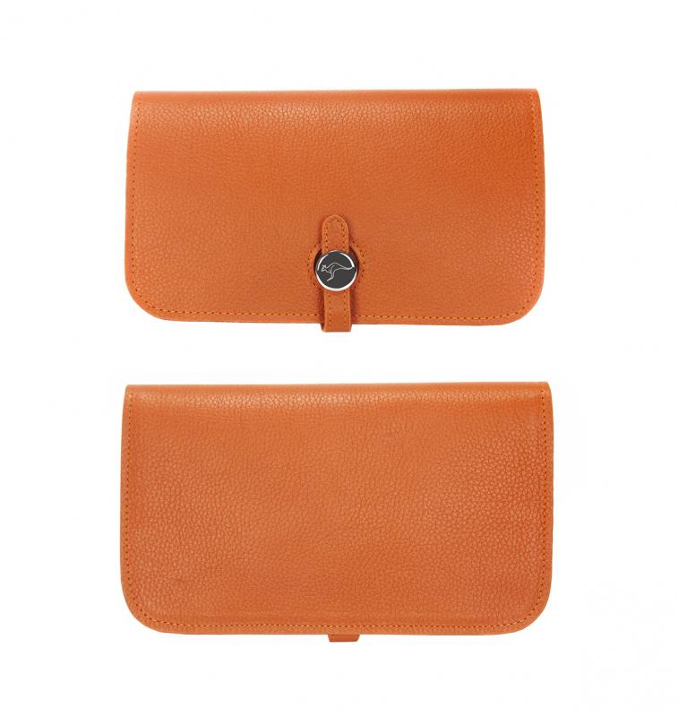 KANGAROO KINGDOM Hakiki Dana Deri Kırmızı Kadın Portföy & Clutch El Çanta 8744-KR