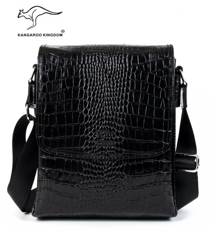 KANGAROO KINGDOM Hakiki Dana Deri Koyu Kahverengi Büyük Boy Erkek Postacı Çantası 3122-K