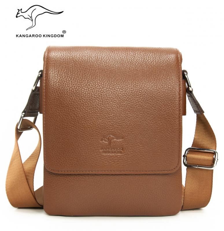 KANGAROO%20KINGDOM%20Hakiki%20Dana%20Deri%20Siyah%20Erkek%20Postacı%20Çantası%207279-S