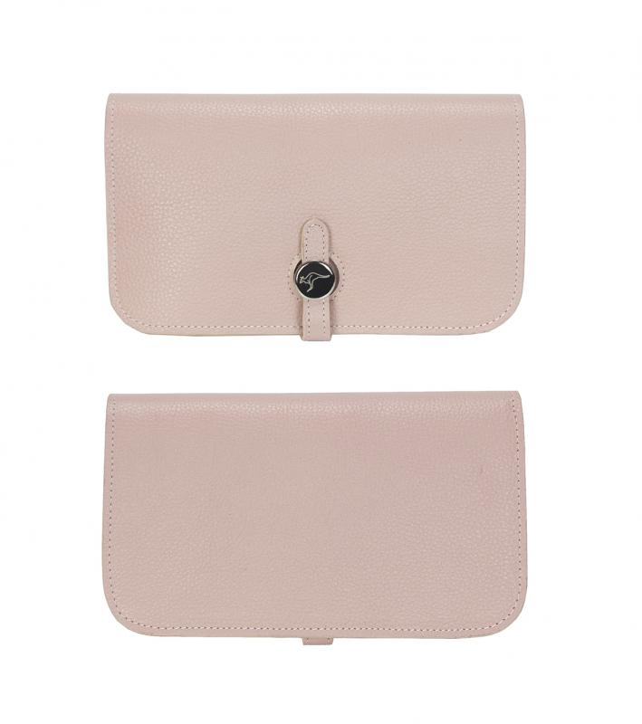KANGAROO KINGDOM Hakiki Dana Deri Bordo Kadın Portföy & Clutch El Çanta 8744-B