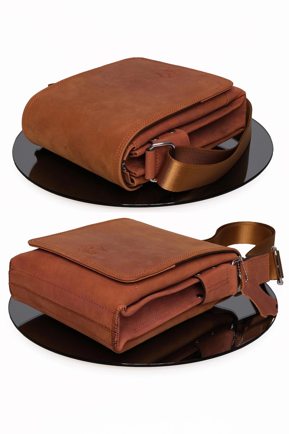 Hakiki Dana Derisi Crazy Horse Kiremit Postacı Çantası 5512-ZKI