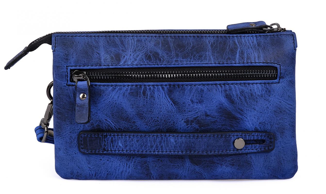 KANGAROO%20KINGDOM%20Hakiki%20Dana%20Deri%20Crazy%20Horse%20Mavi%20Unisex%20El%20Portföy%20Clutch%20Çantası%205488-ZM