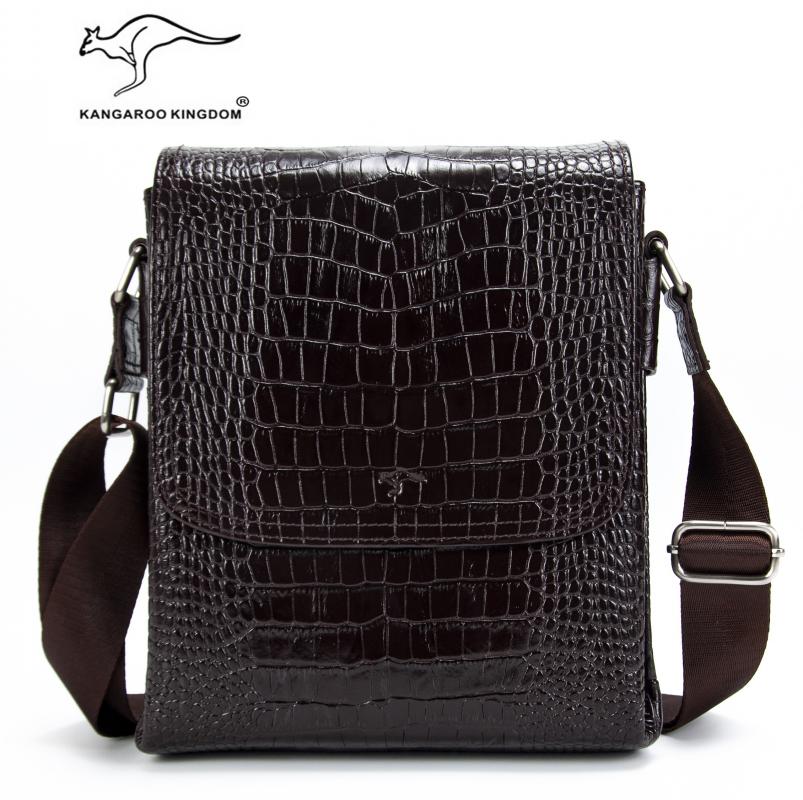 KANGAROO KINGDOM Hakiki Dana Deri Koyu Kahverengi Büyük Boy Erkek Postacı Çantası 3122-K