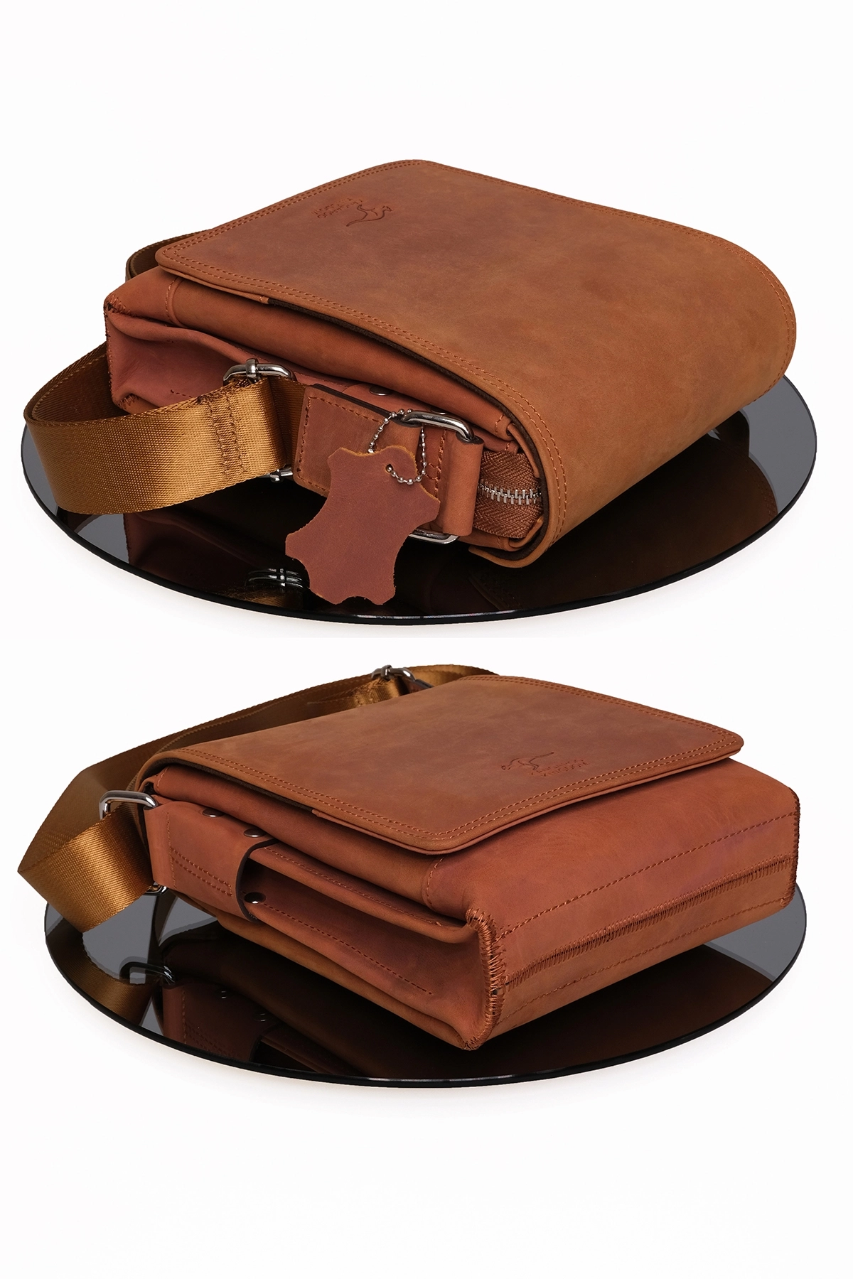 Hakiki Dana Derisi Crazy Horse Kiremit Postacı Çantası 5512-ZKI