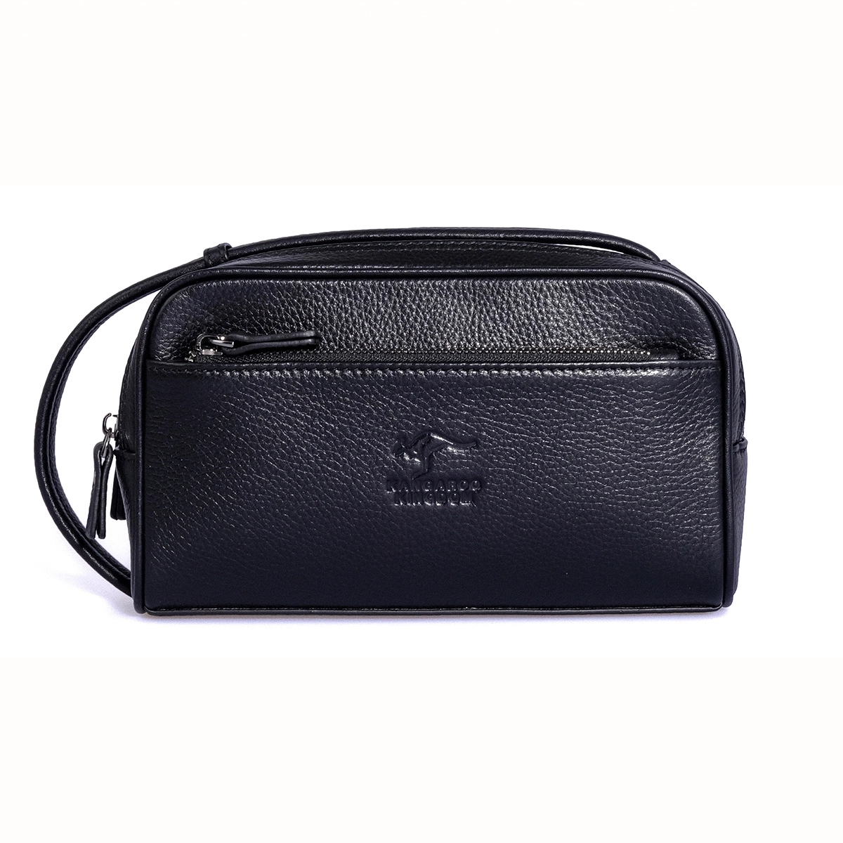 KANGAROO KINGDOM %100 Hakiki Dana Deri Siyah Erkek Portföy & Clutch El Çantası 6466-S