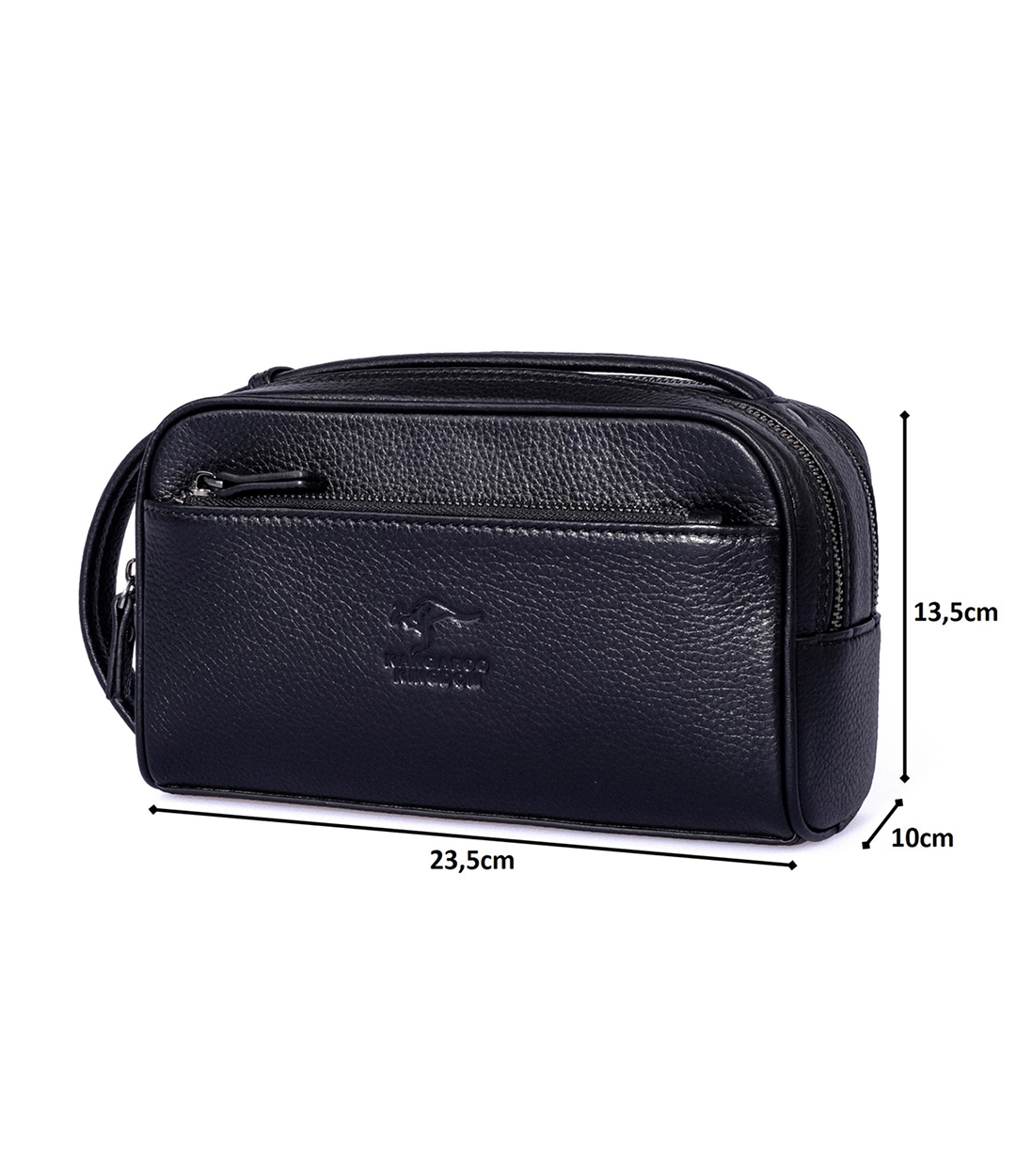 KANGAROO%20KINGDOM%20%100%20Hakiki%20Dana%20Deri%20Siyah%20Erkek%20Portföy%20&%20Clutch%20El%20Çantası%206466-S