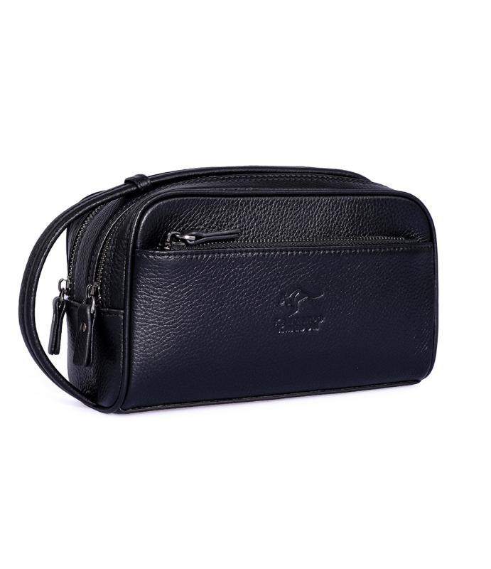 KANGAROO%20KINGDOM%20%100%20Hakiki%20Dana%20Deri%20Siyah%20Erkek%20Portföy%20&%20Clutch%20El%20Çantası%206466-S