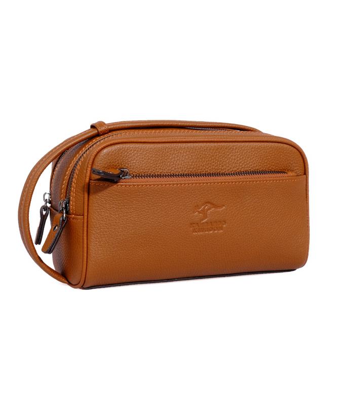 KANGAROO%20KINGDOM%20%%20100%20Hakiki%20Dana%20Deri%20Taba%20Erkek%20Portföy%20&%20Clutch%20El%20Çantası%206466-T