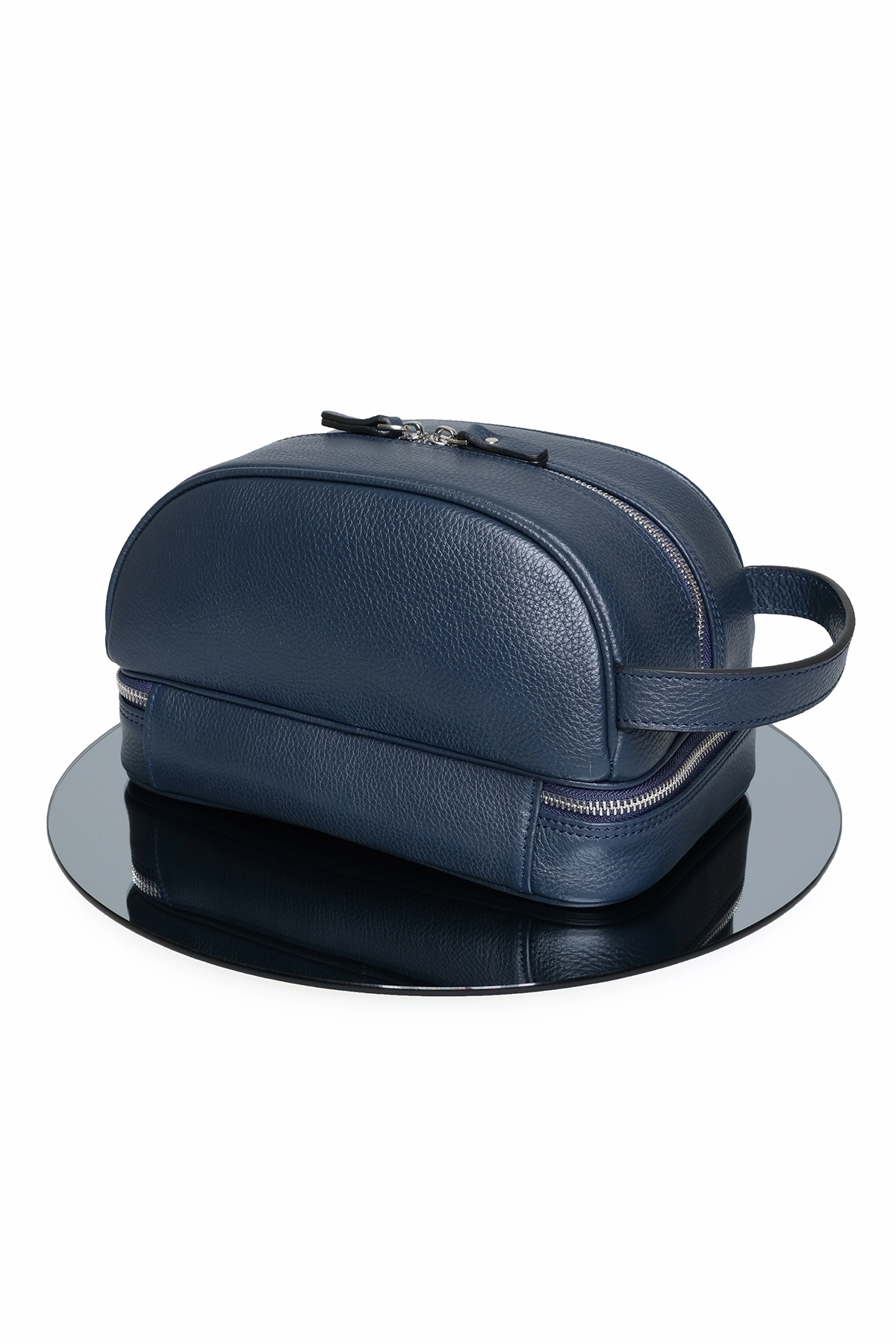 KANGAROO KINGDOM Seyahat Organizatörü Portföy El Çantası Hakiki Dana Derisi Lacivert 6577-FL