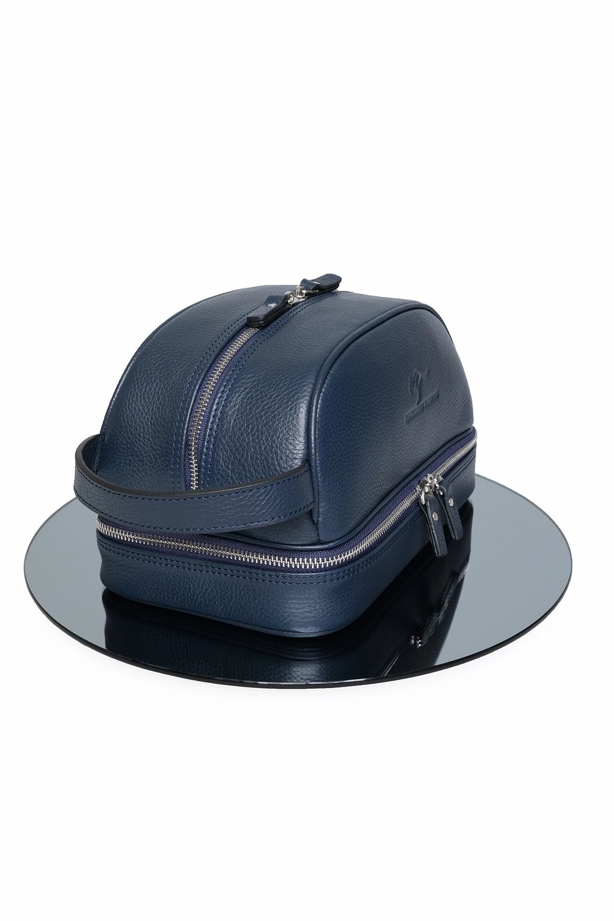 KANGAROO KINGDOM Seyahat Organizatörü Portföy El Çantası Hakiki Dana Derisi Lacivert 6577-FL