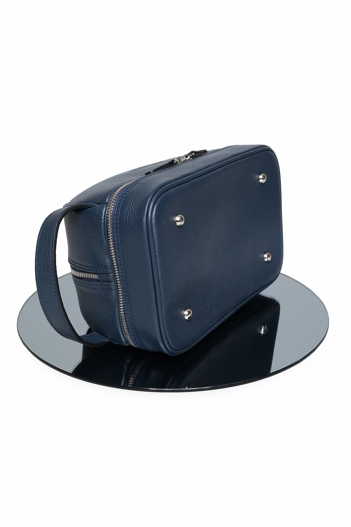 KANGAROO KINGDOM Seyahat Organizatörü Portföy El Çantası Hakiki Dana Derisi Lacivert 6577-FL