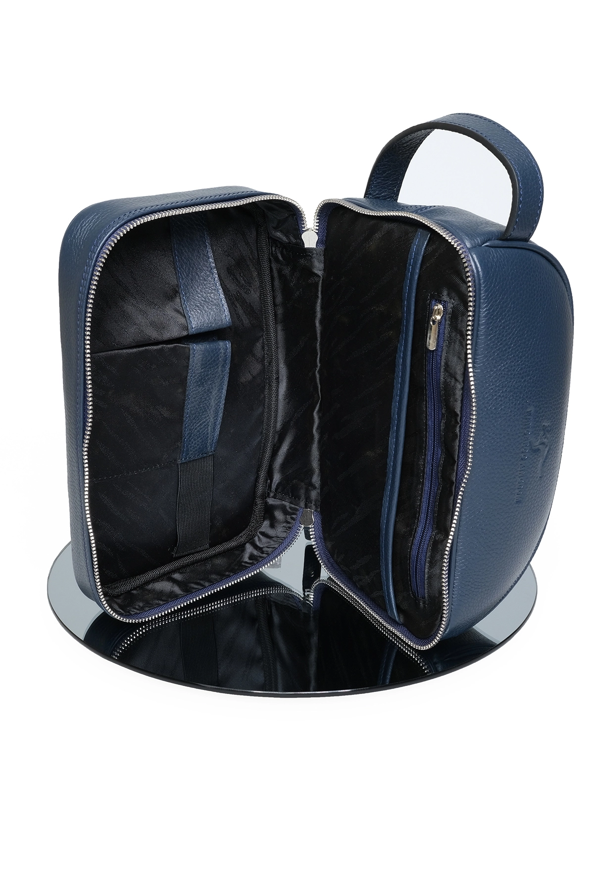 KANGAROO KINGDOM Seyahat Organizatörü Portföy El Çantası Hakiki Dana Derisi Lacivert 6577-FL