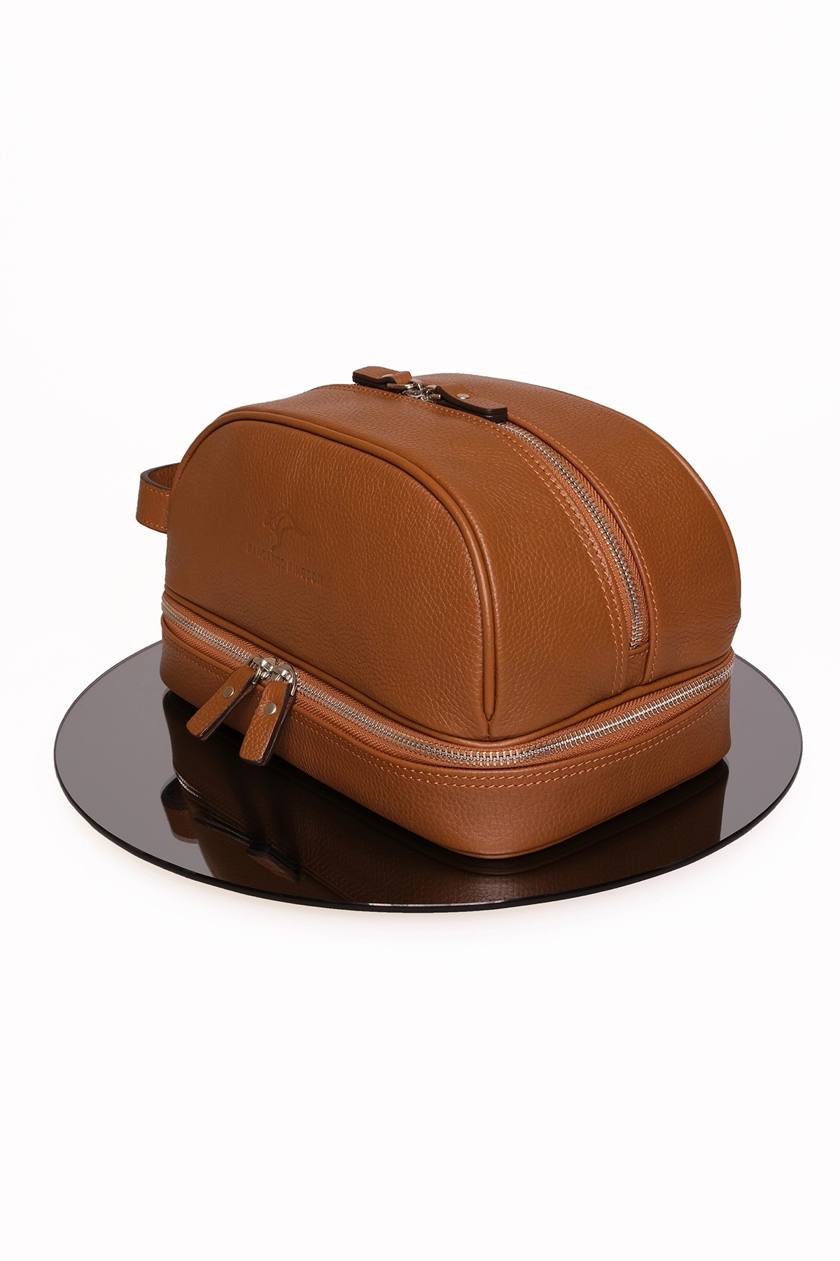 KANGAROO KINGDOM Seyahat Organizatörü Portföy El Çantası Hakiki Dana Derisi Taba 6577-FT