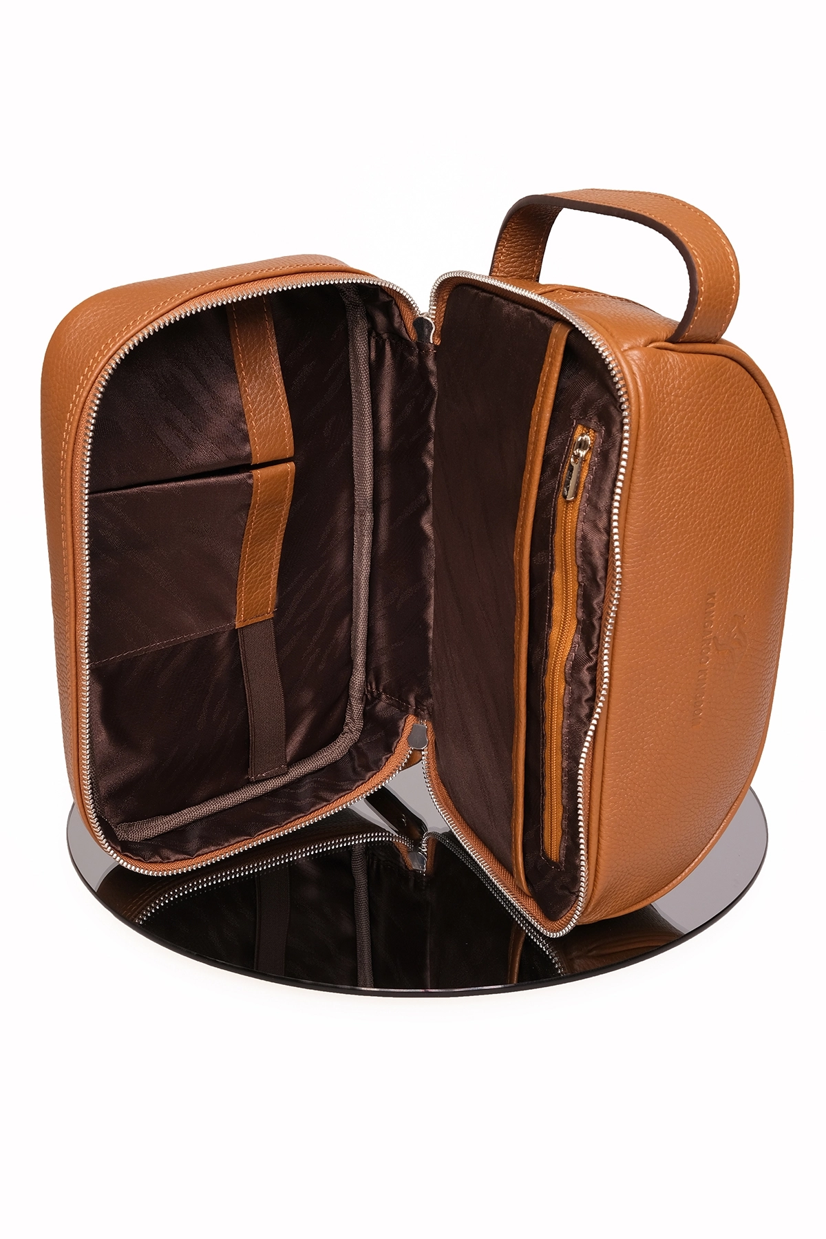 KANGAROO KINGDOM Seyahat Organizatörü Portföy El Çantası Hakiki Dana Derisi Taba 6577-FT