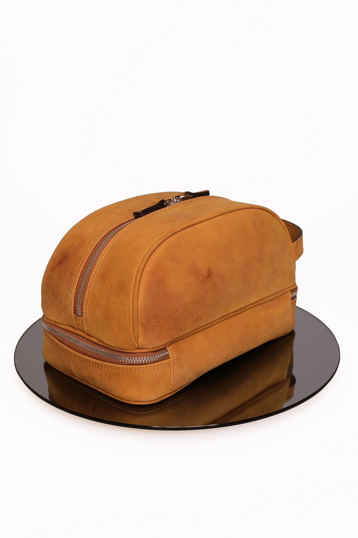 KANGAROO KINGDOM Seyahat Organizatörü Portföy El Çantası Hakiki Deri Crazy Horse 6577-ZAT