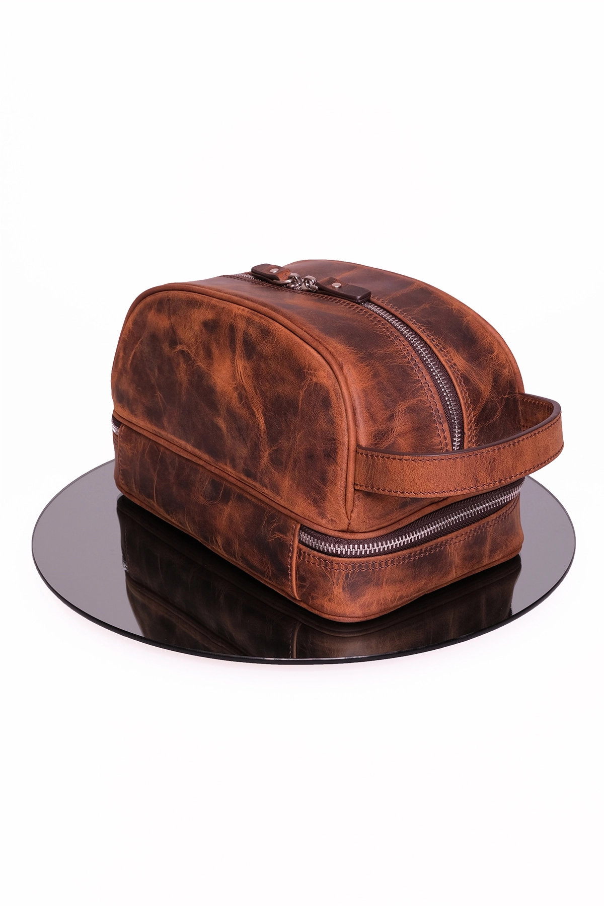 KANGAROO KINGDOM Seyahat Organizatörü Portföy El Çantası Hakiki Deri Crazy Horse 6577-ZKT