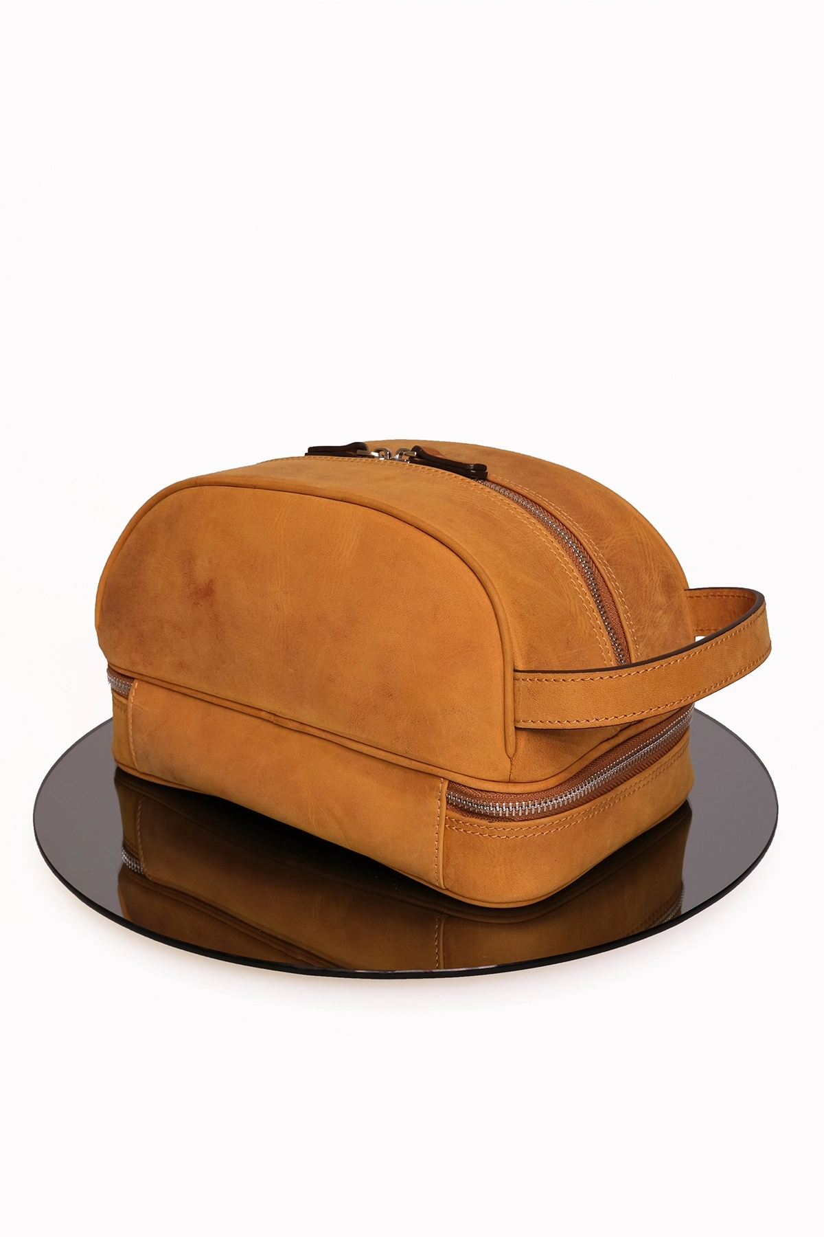 KANGAROO KINGDOM Seyahat Organizatörü Portföy El Çantası Hakiki Deri Crazy Horse 6577-ZAT