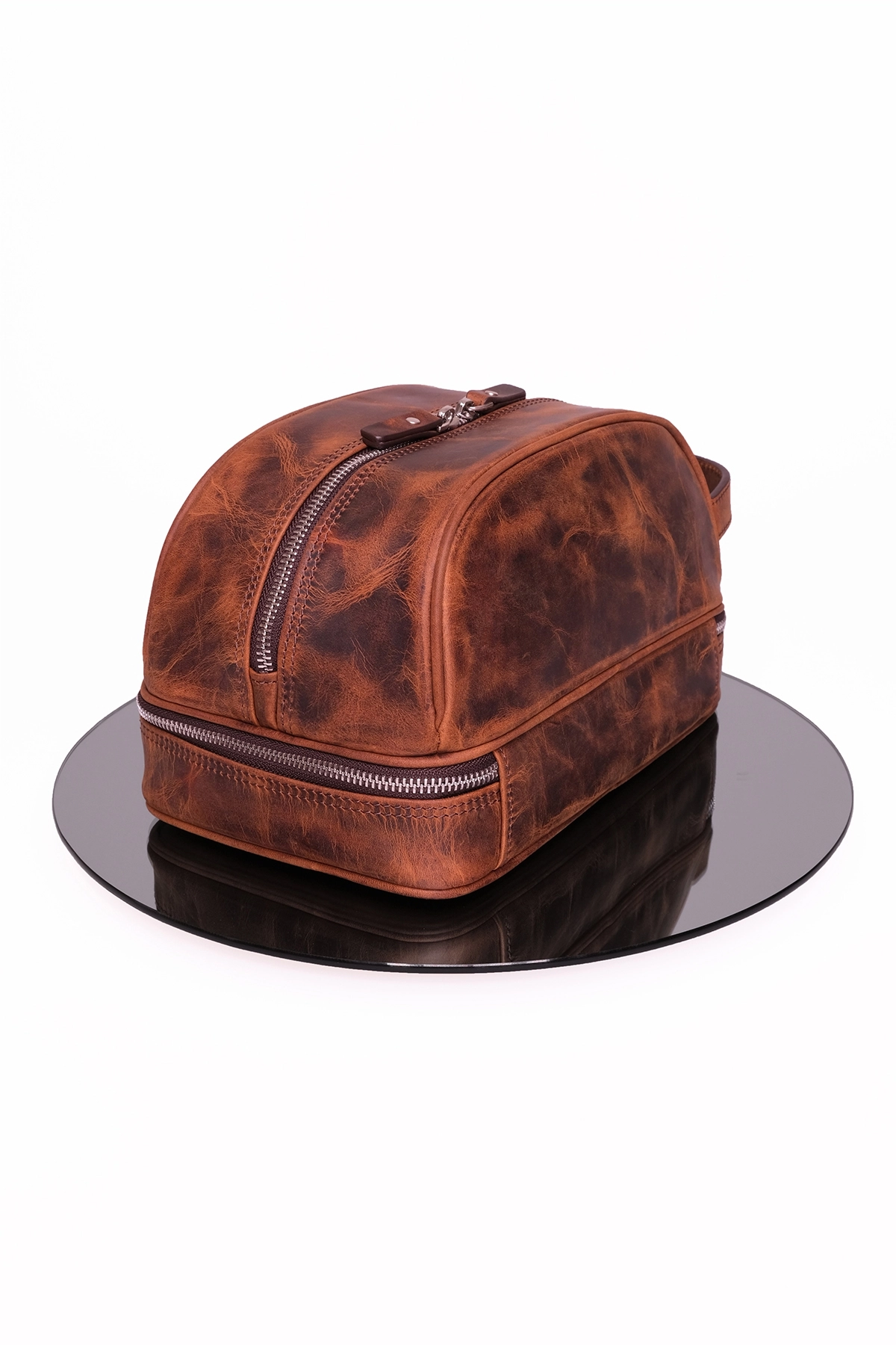 KANGAROO KINGDOM Seyahat Organizatörü Portföy El Çantası Hakiki Deri Crazy Horse 6577-ZKT