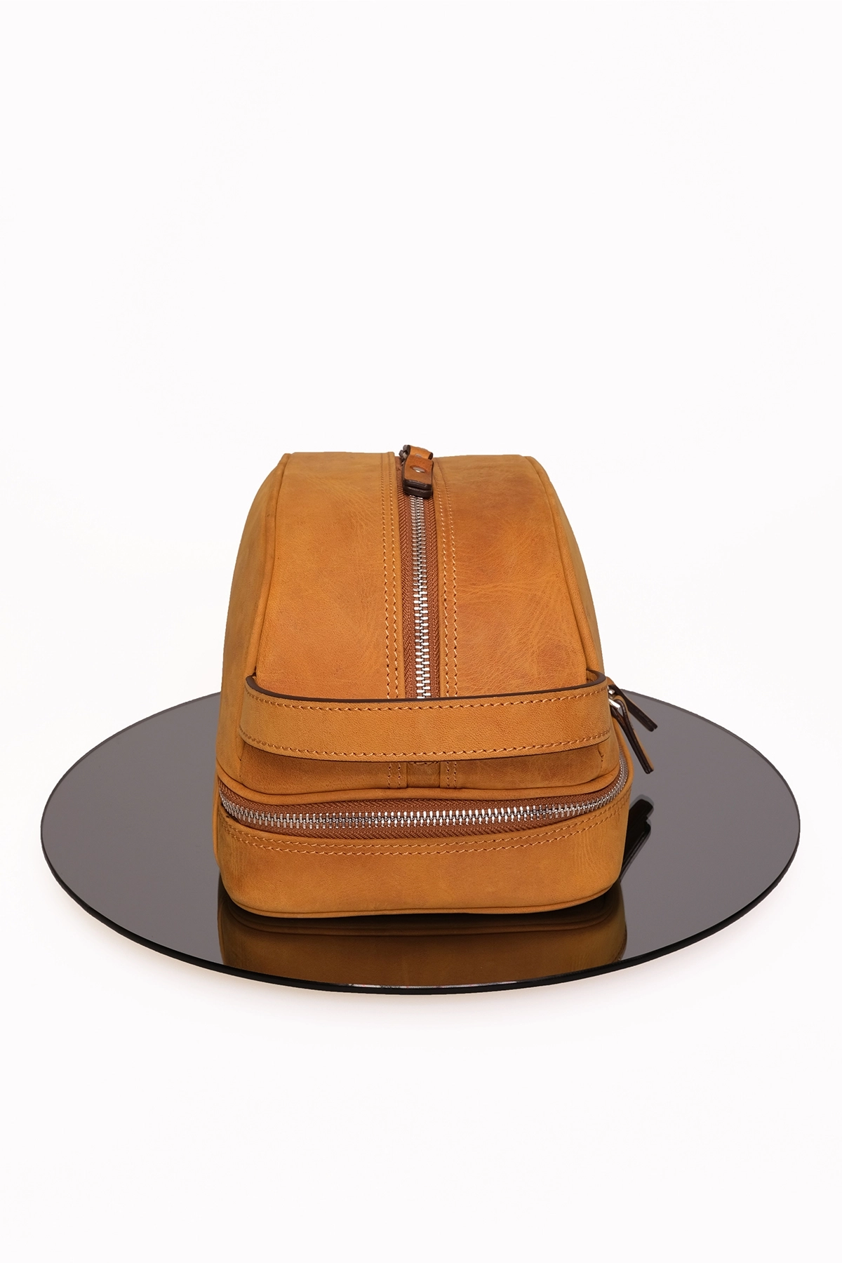 KANGAROO KINGDOM Seyahat Organizatörü Portföy El Çantası Hakiki Deri Crazy Horse 6577-ZAT