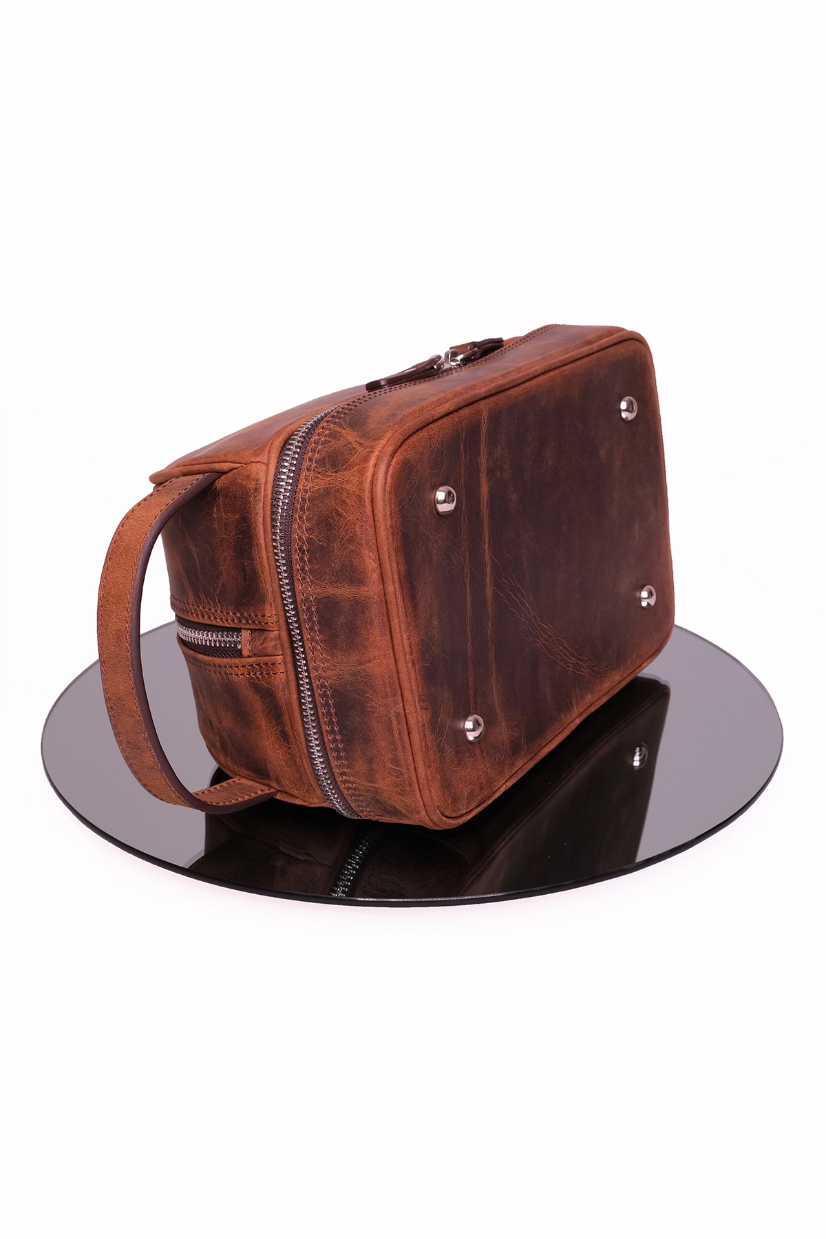 KANGAROO KINGDOM Seyahat Organizatörü Portföy El Çantası Hakiki Deri Crazy Horse 6577-ZKT