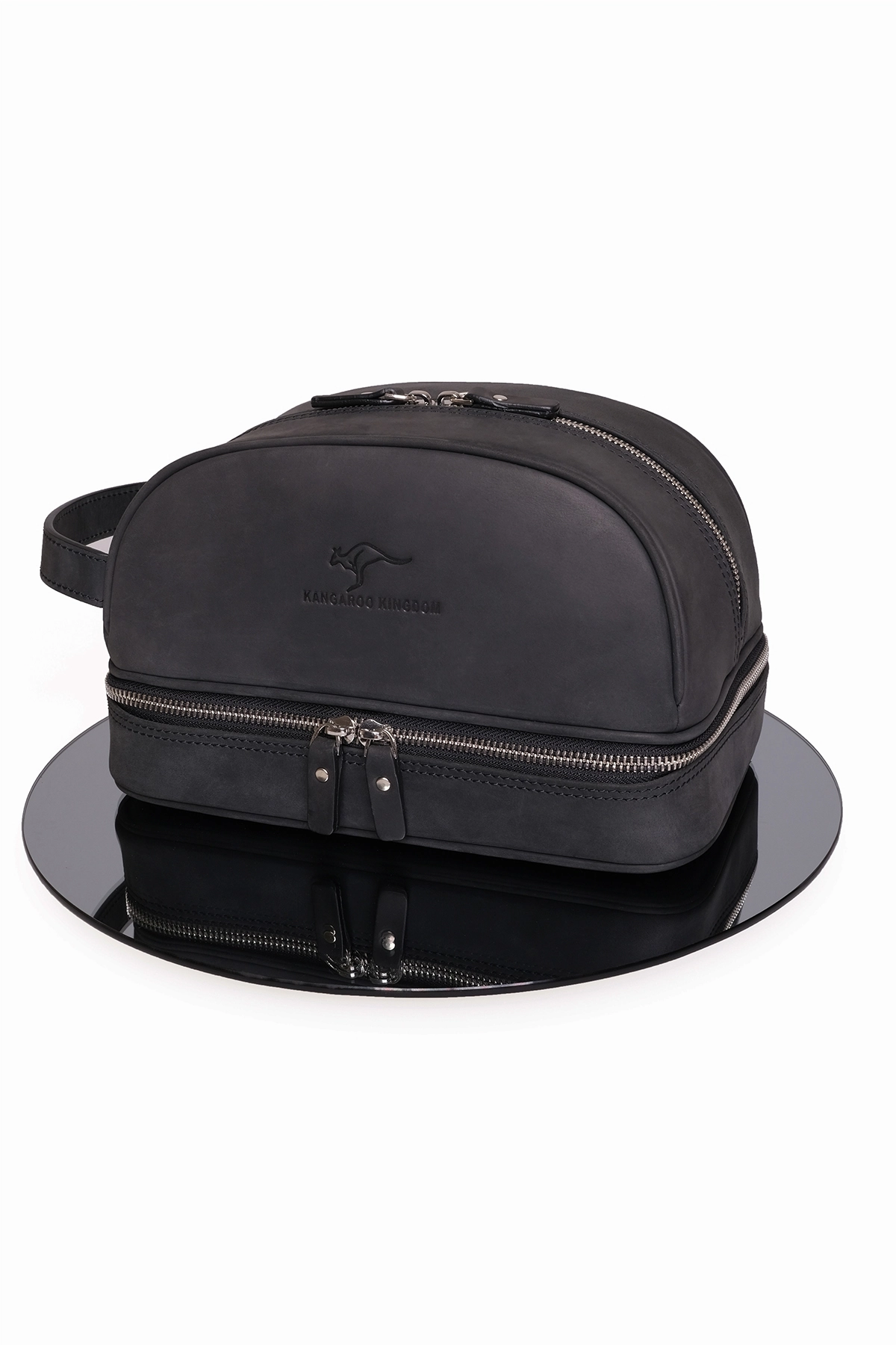 KANGAROO KINGDOM Seyahat Organizatörü Portföy El Çantası Hakiki Deri Crazy Horse 6577-ZS