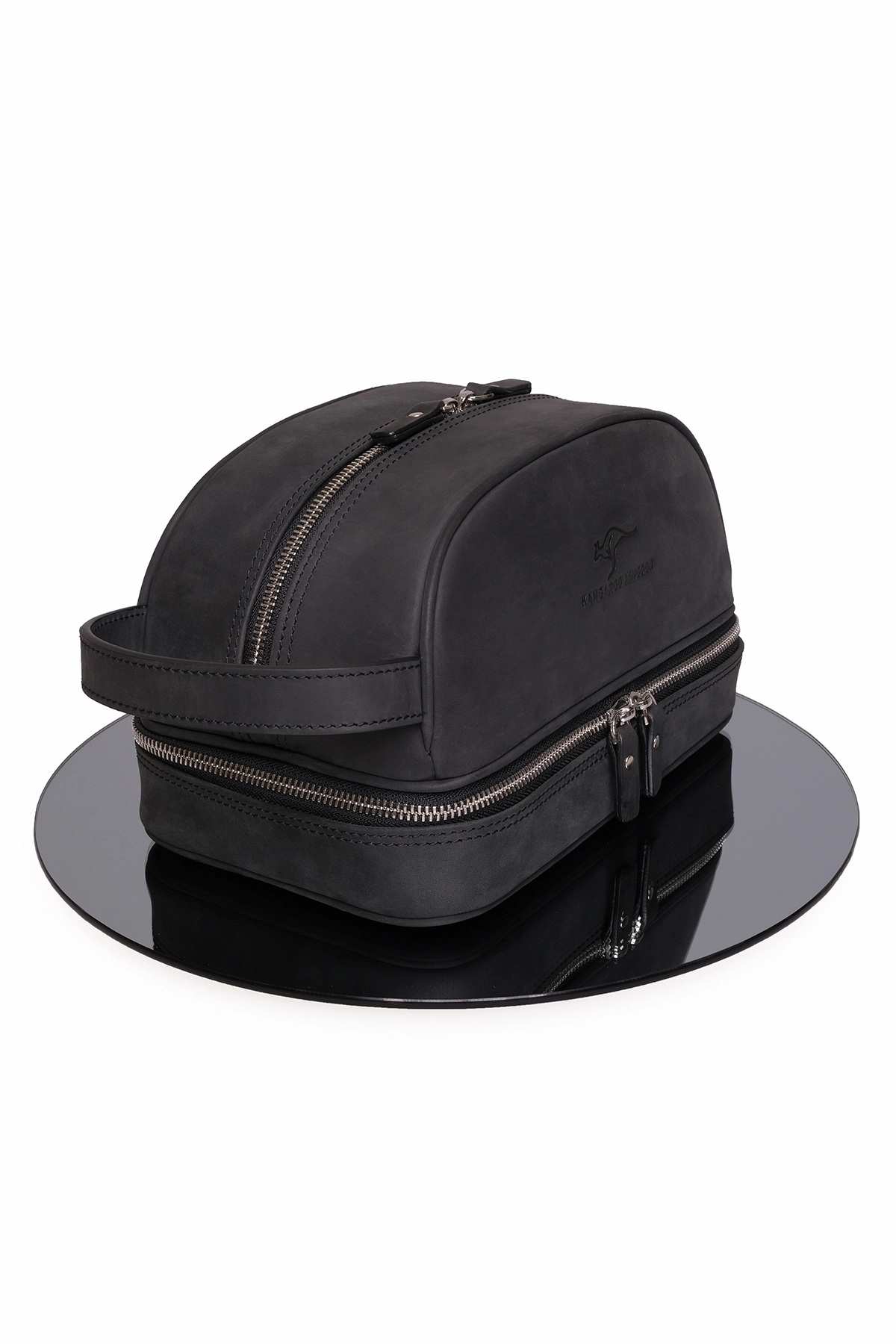 KANGAROO KINGDOM Seyahat Organizatörü Portföy El Çantası Hakiki Deri Crazy Horse 6577-ZS