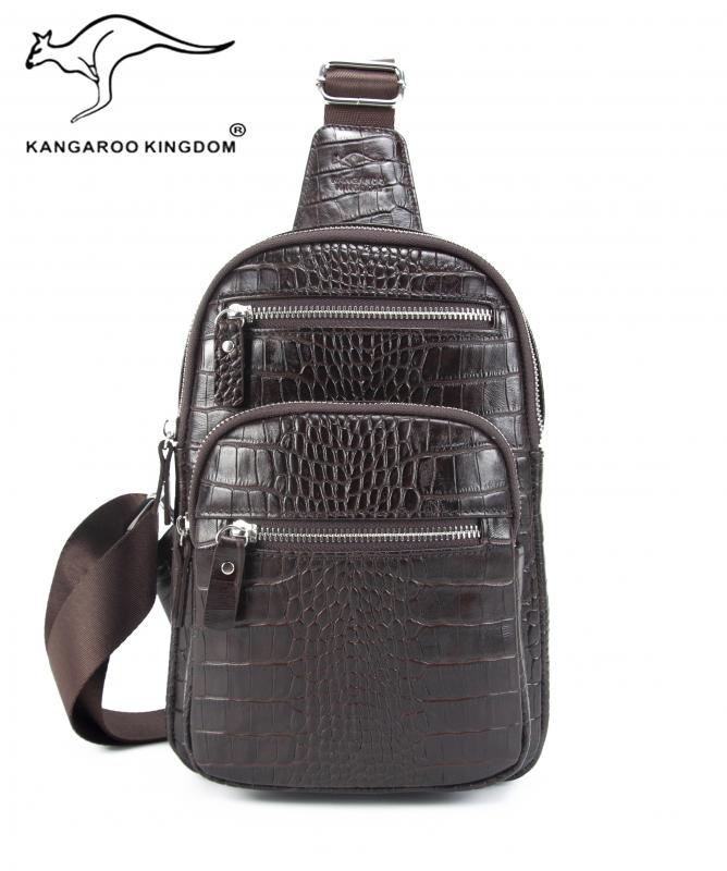 KANGAROO KINGDOM Hakiki Deri Taba Erkek Postacı Sırt Çantası 8156-T
