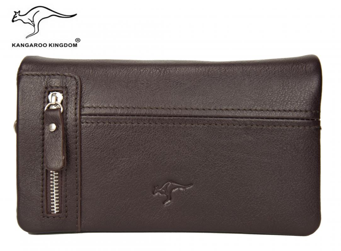 KANGAROO%20KINGDOM%20%100%20Hakiki%20Dana%20Deri%20Siyah%20Erkek%20Portföy%20&%20Clutch%20El%20Çantası%207477-S