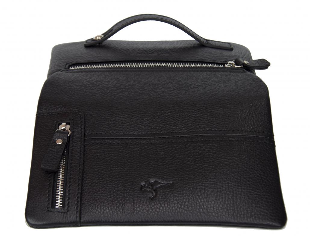 KANGAROO%20KINGDOM%20%100%20Hakiki%20Dana%20Deri%20Siyah%20Erkek%20Portföy%20&%20Clutch%20El%20Çantası%207477-S