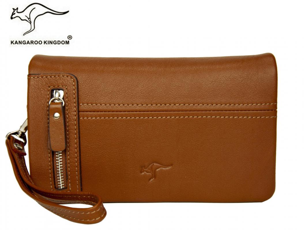 KANGAROO%20KINGDOM%20%100%20Hakiki%20Dana%20Deri%20Siyah%20Erkek%20Portföy%20&%20Clutch%20El%20Çantası%207477-S