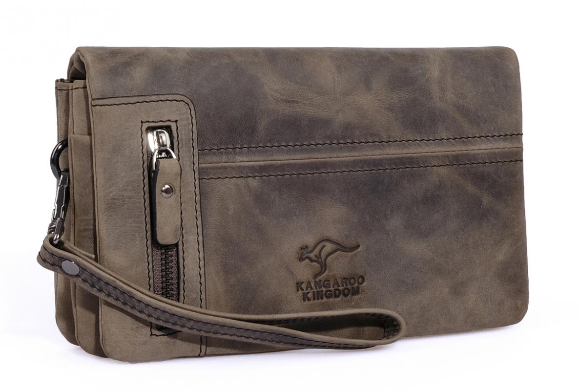 KANGAROO%20KINGDOM%20%100%20Hakiki%20Dana%20Deri%20Crazy%20Horse%20Gri%20Erkek%20Portföy%20&%20Clutch%20El%20Çantası%207477-ZG