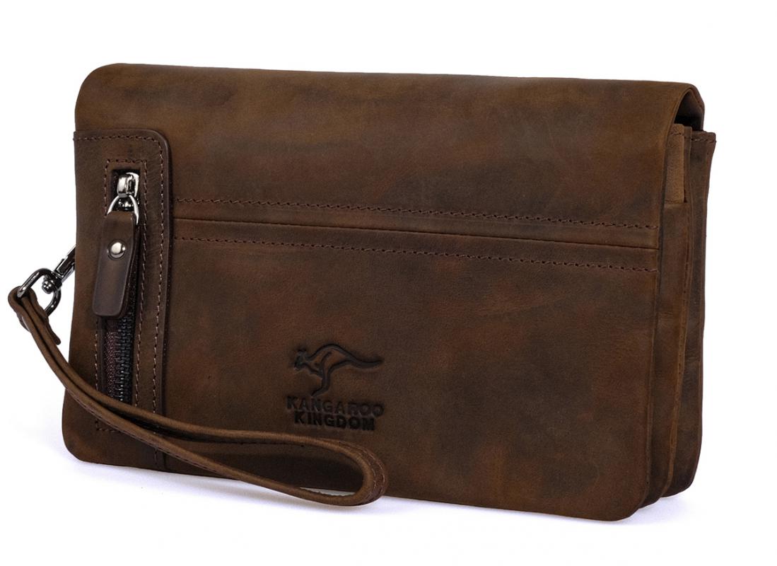 KANGAROO%20KINGDOM%20%100%20Hakiki%20Dana%20Deri%20Crazy%20Horse%20Kestane%20Erkek%20Portföy%20&%20Clutch%20El%20Çantası%207477-ZKE