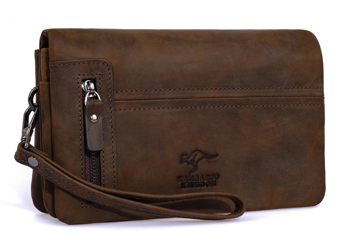 KANGAROO%20KINGDOM%20%100%20Hakiki%20Dana%20Deri%20Crazy%20Horse%20Kestane%20Erkek%20Portföy%20&%20Clutch%20El%20Çantası%207477-ZKE