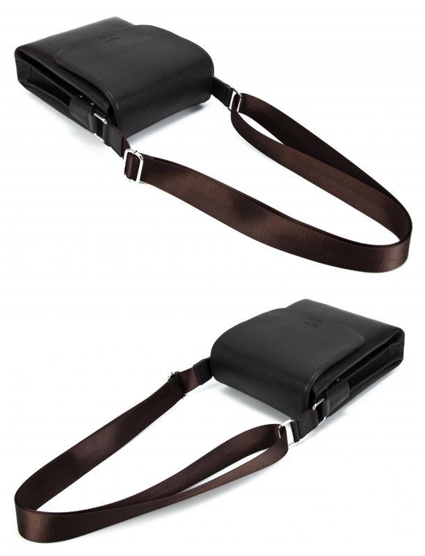 KANGAROO KINGDOM Hakiki Dana Deri Koyu Kahverengi Büyük Boy Erkek Postacı Çantası 3122-K