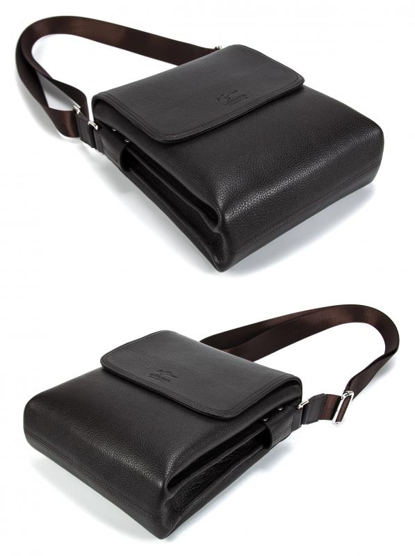 KANGAROO KINGDOM Hakiki Dana Deri Koyu Kahverengi Büyük Boy Erkek Postacı Çantası 3122-K