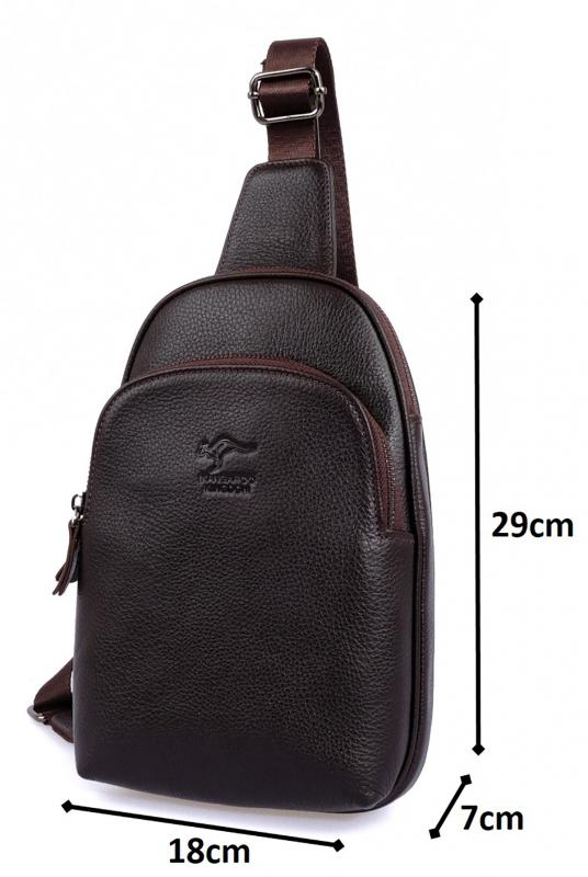 KANGAROO%20KINGDOM%20Hakiki%20Dana%20Deri%20Koyu%20Kahverengi%20Erkek%20Body%20Bag%20Sırt%20Çantası%208155-K