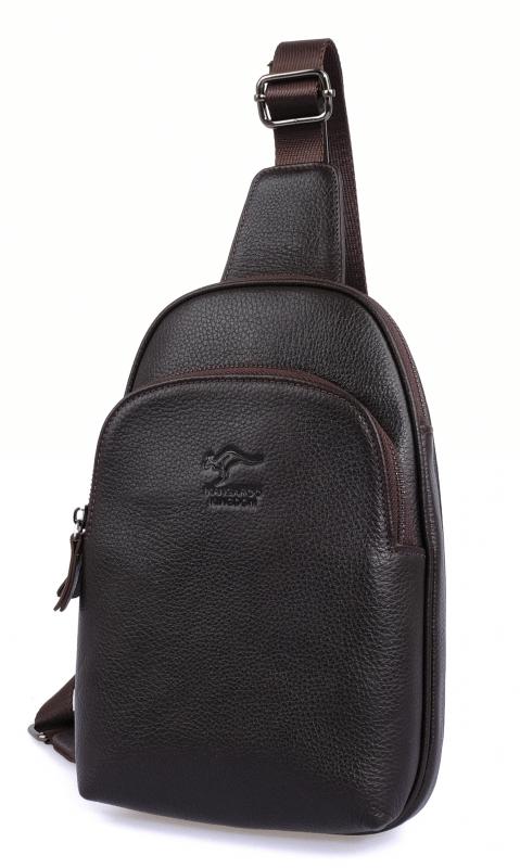 KANGAROO%20KINGDOM%20Hakiki%20Dana%20Deri%20Koyu%20Kahverengi%20Erkek%20Body%20Bag%20Sırt%20Çantası%208155-K